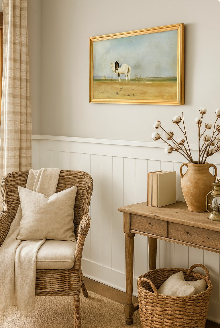 A Plow Horse Framed Wall Art – Rustic Farmhouse Décor Print