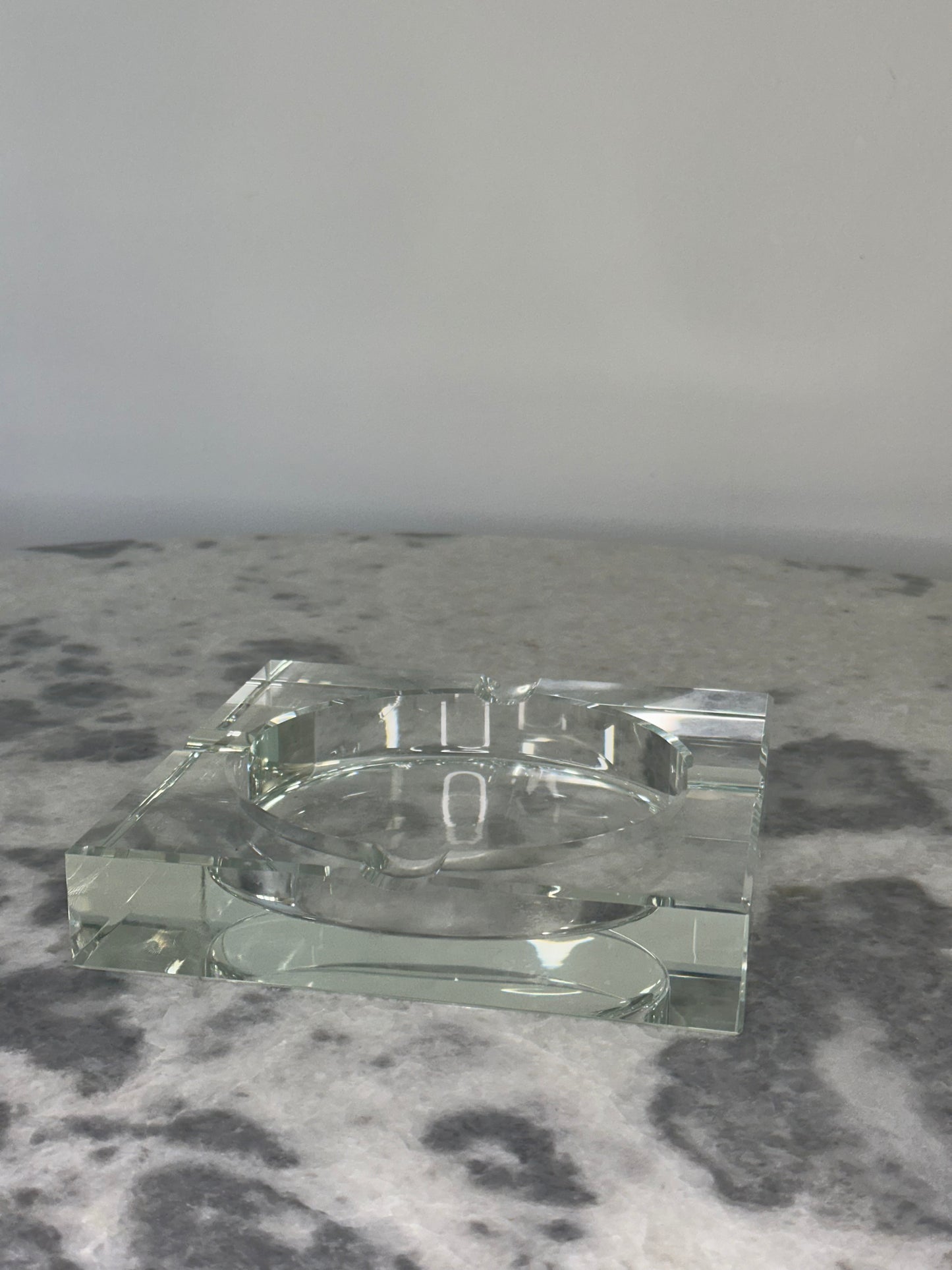 Crystal Glass Candle Holder — Elegant Square Design