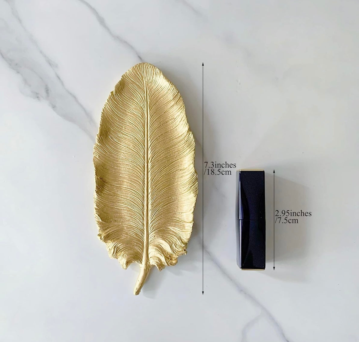 Golden Banana Leaf Jewelry Dish – Elegant Gold Trinket Tray for Rings, Keys & Home Decor