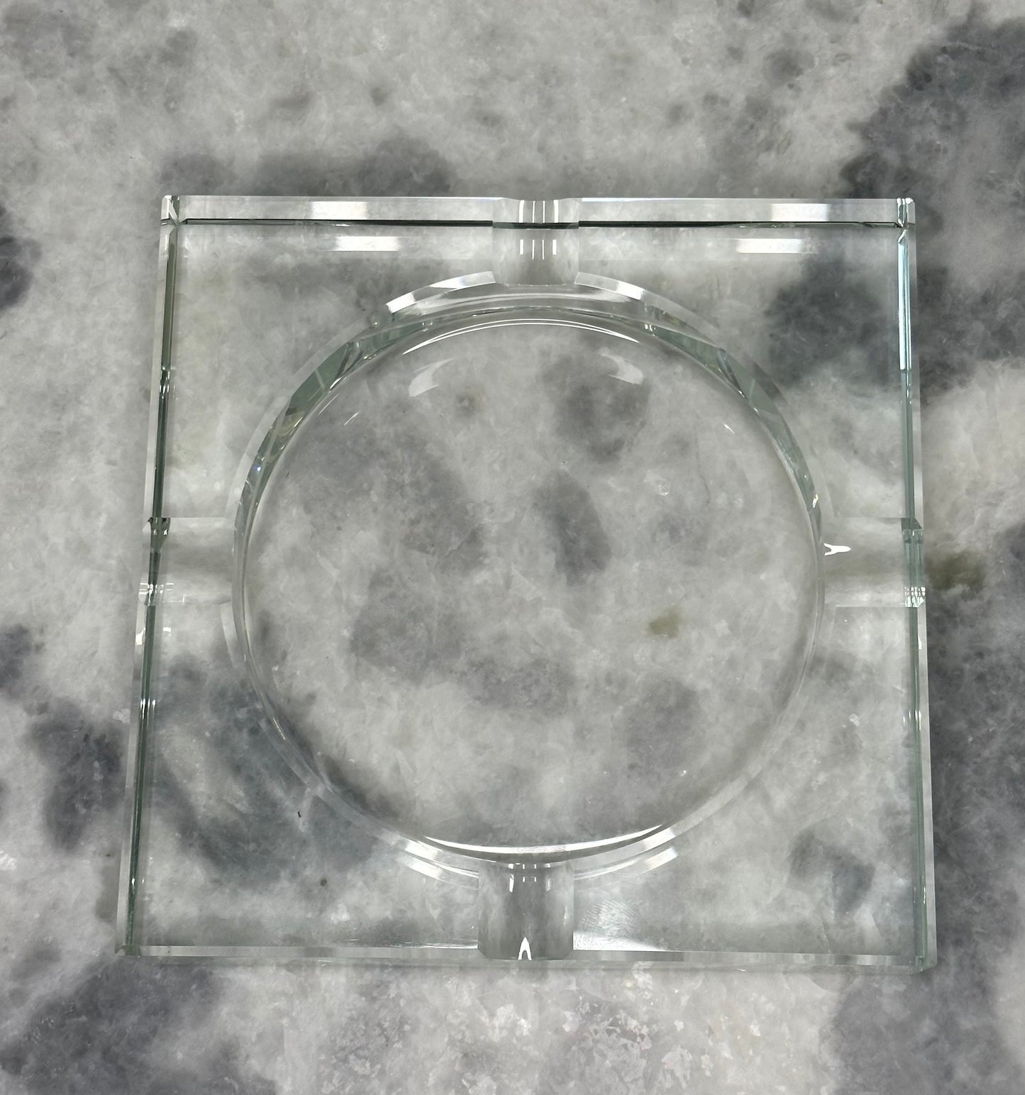 Crystal Glass Candle Holder — Elegant Square Design