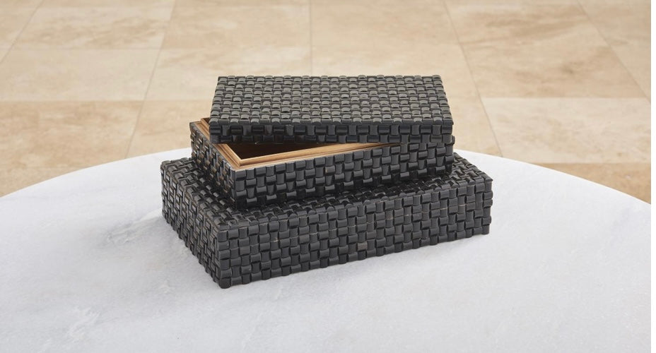 Horn Boxes In Woven Black