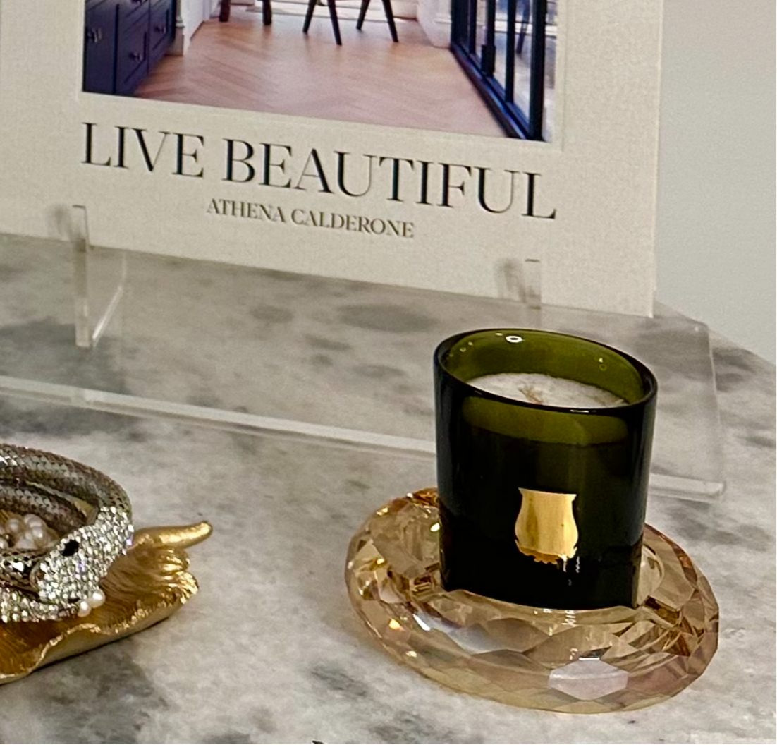 Faceted Crystal Candle Holder — Luxury Glass Decor