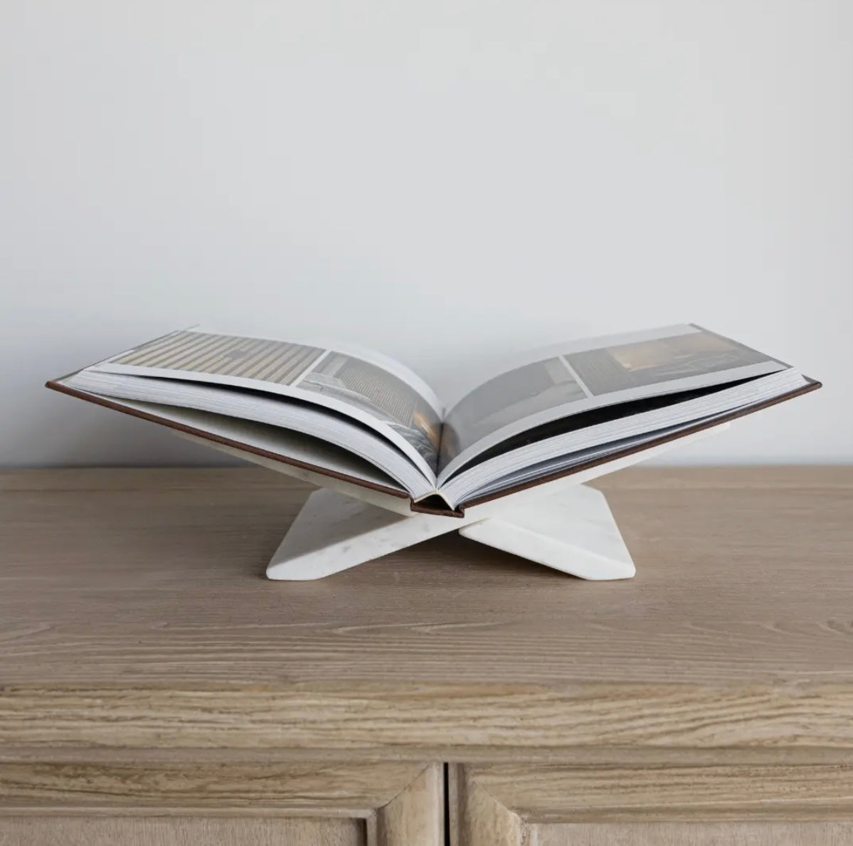 Premium Marble Book Stand | Elegant Marble Cookbook & Coffee Table Display Stand