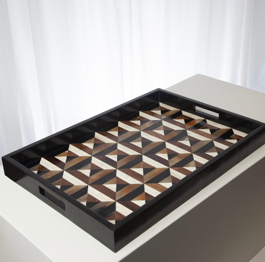 Triangle Marquetry Tray-Large