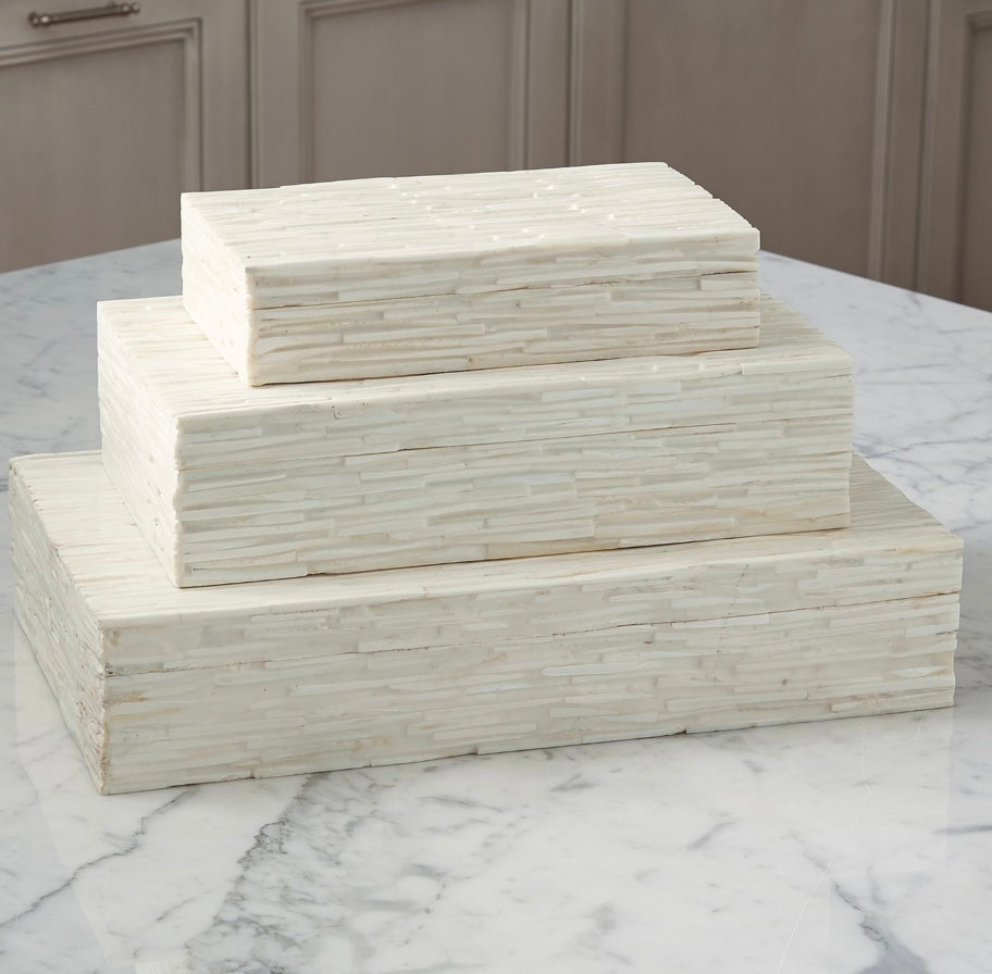 Chiseled Bone Storage Boxes