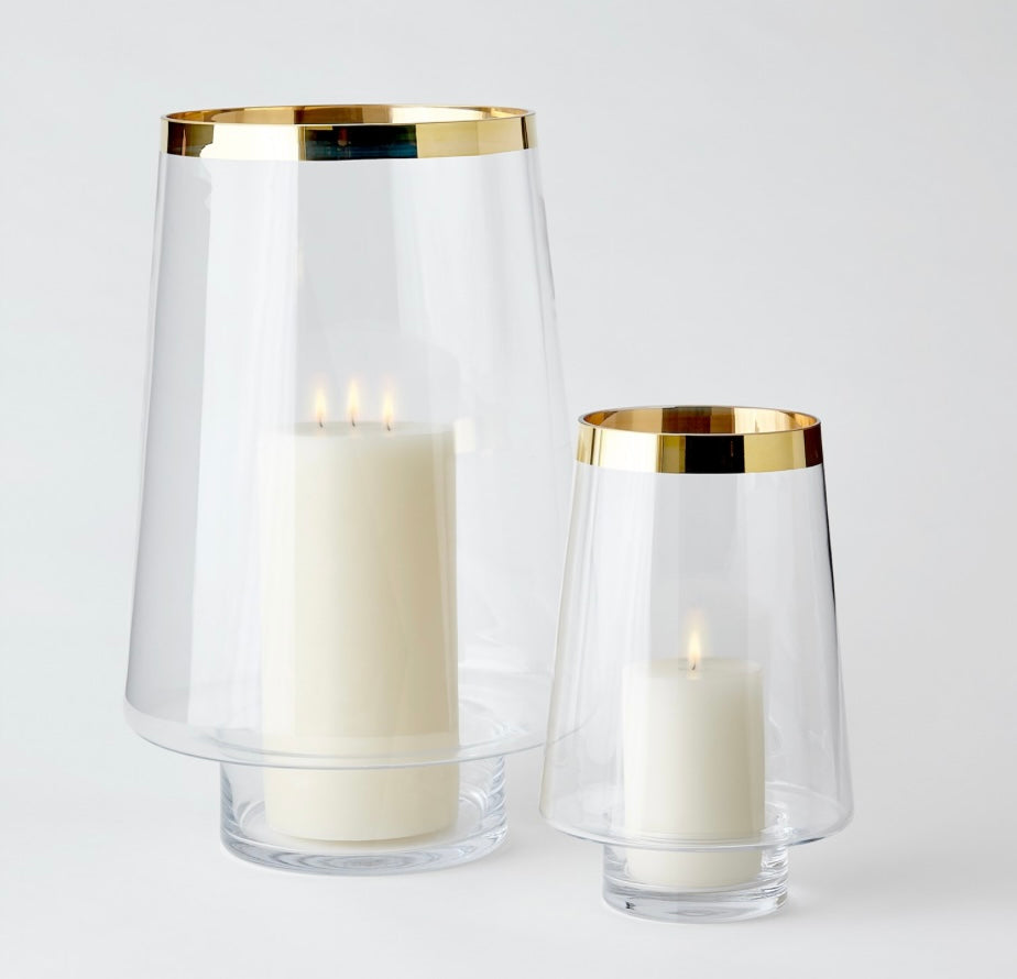 24k Gold Hurricane Candleholders/Vase