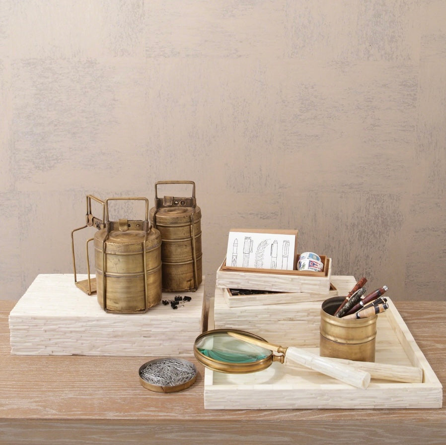 Chiseled Bone Storage Boxes