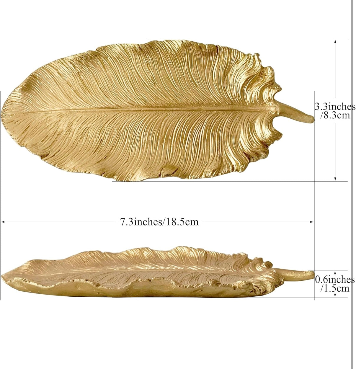 Golden Banana Leaf Jewelry Dish – Elegant Gold Trinket Tray for Rings, Keys & Home Decor