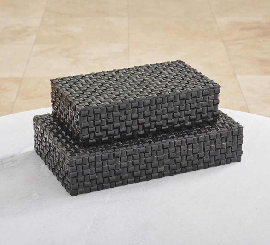Horn Boxes In Woven Black