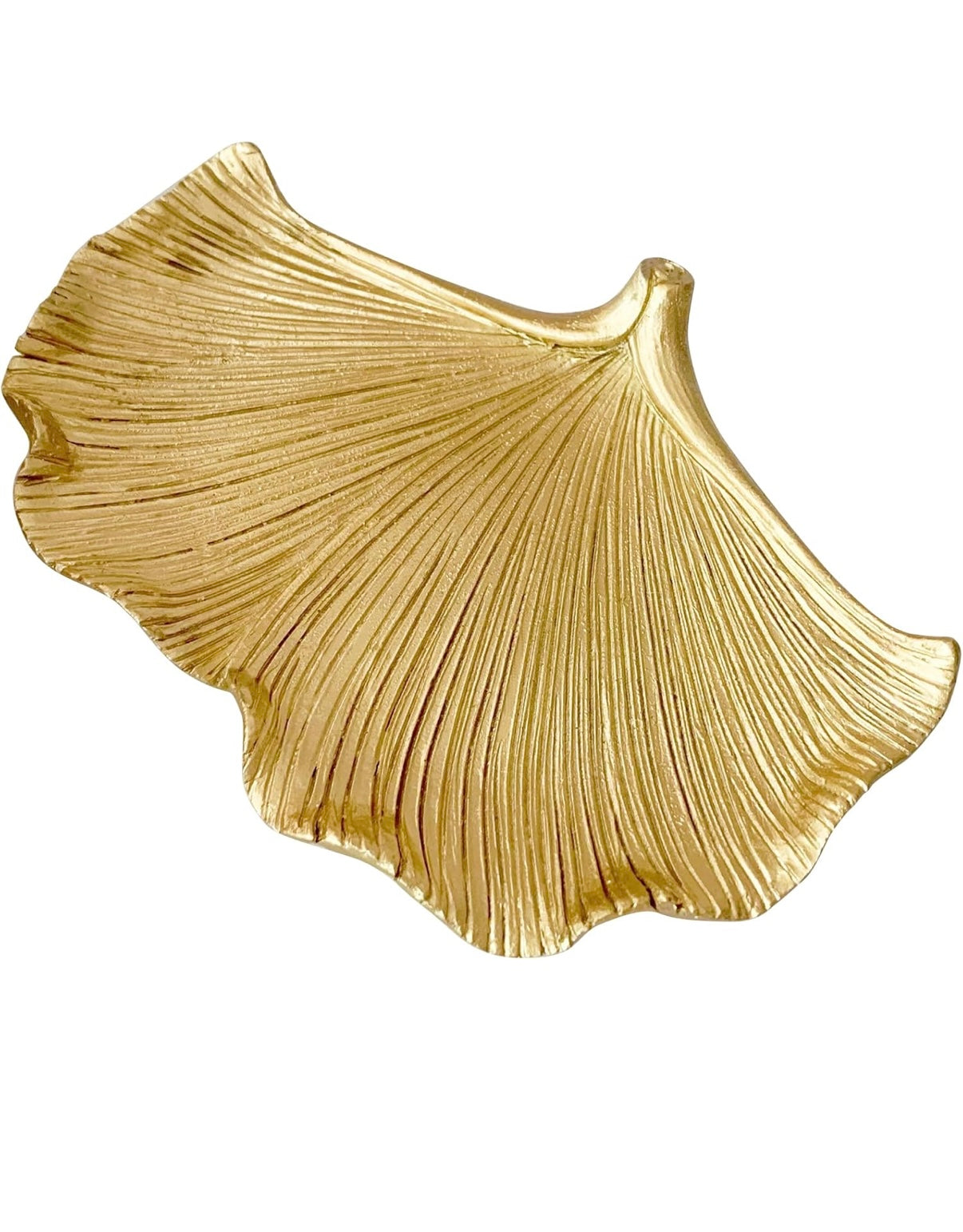 Golden Gingko Leaf Jewelry Dish – Elegant Gold Trinket Tray for Rings, Keys & Decor