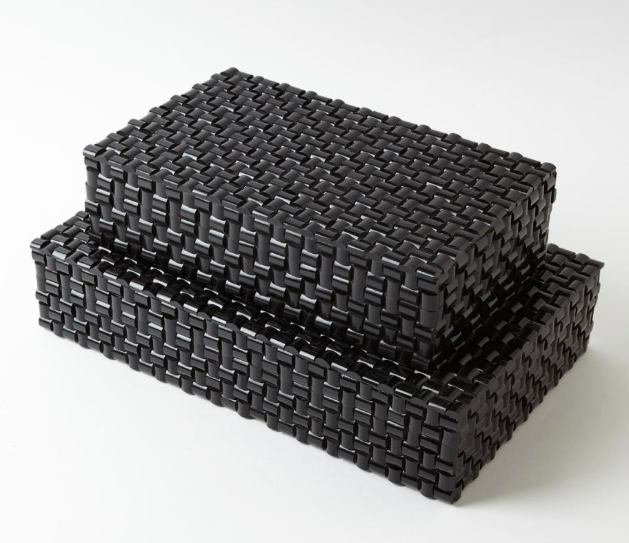 Horn Boxes In Woven Black