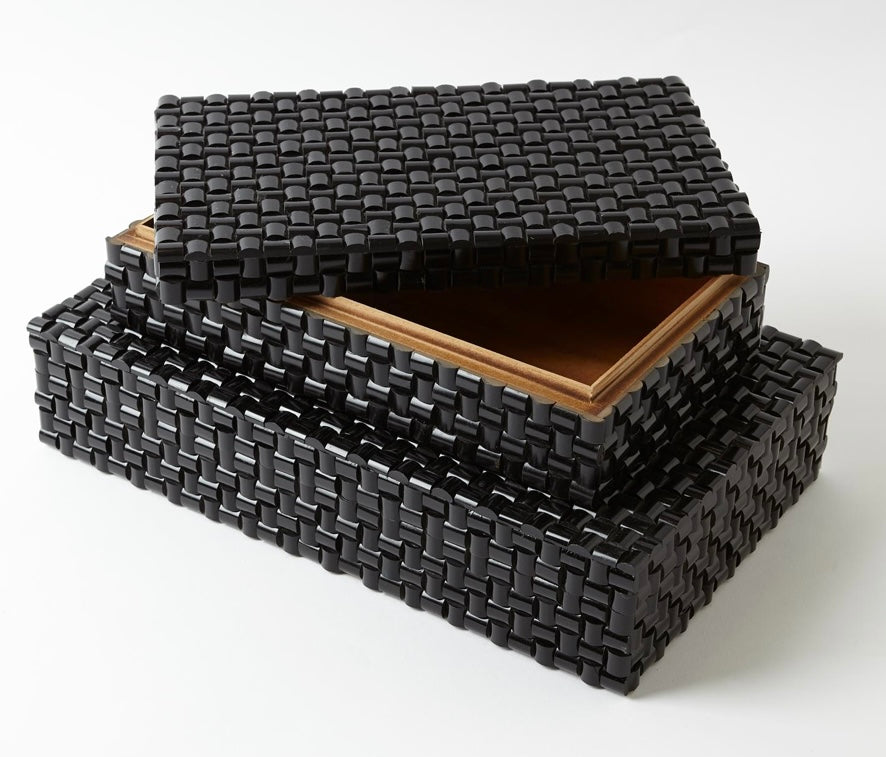 Horn Boxes In Woven Black