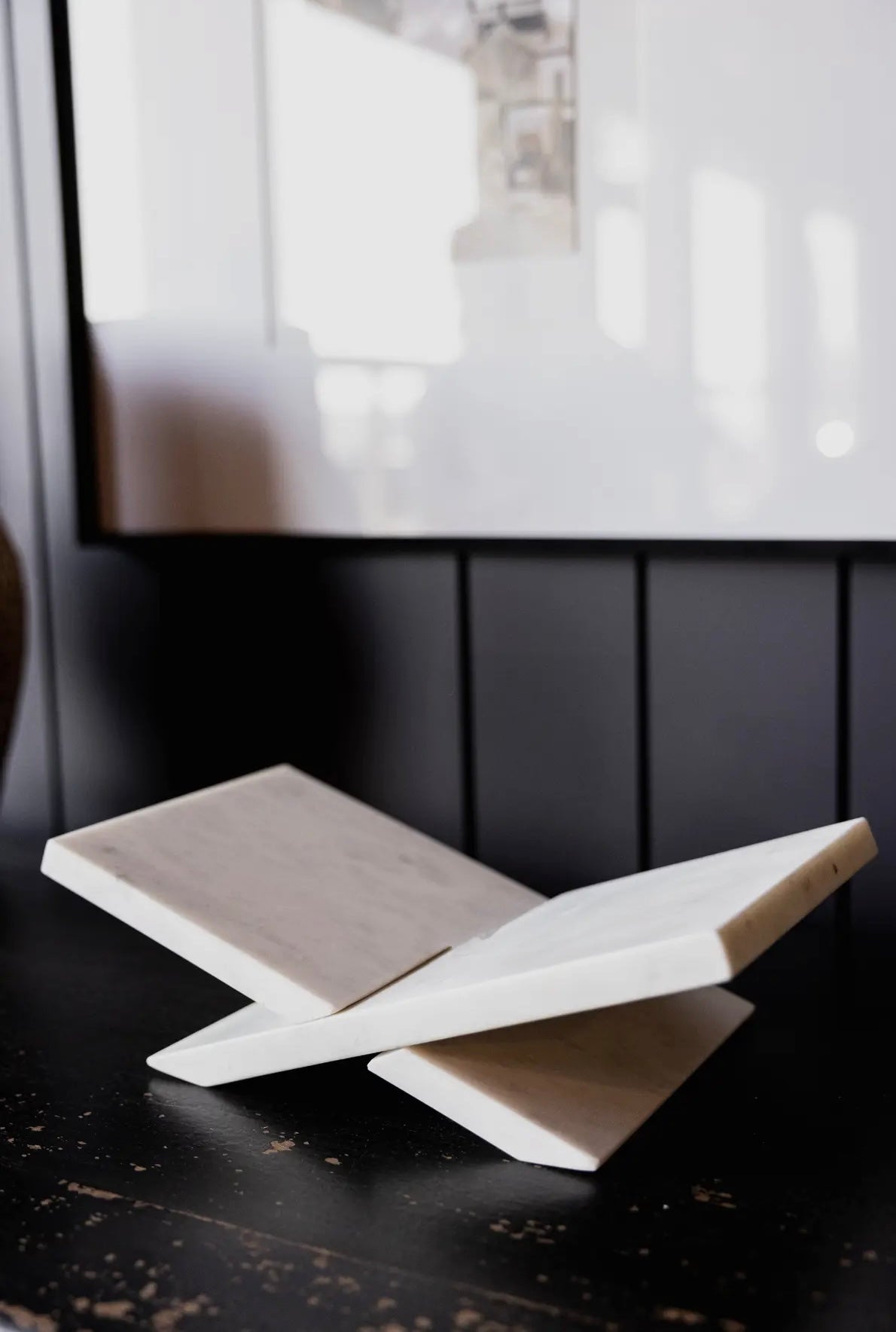 Premium Marble Book Stand | Elegant Marble Cookbook & Coffee Table Display Stand