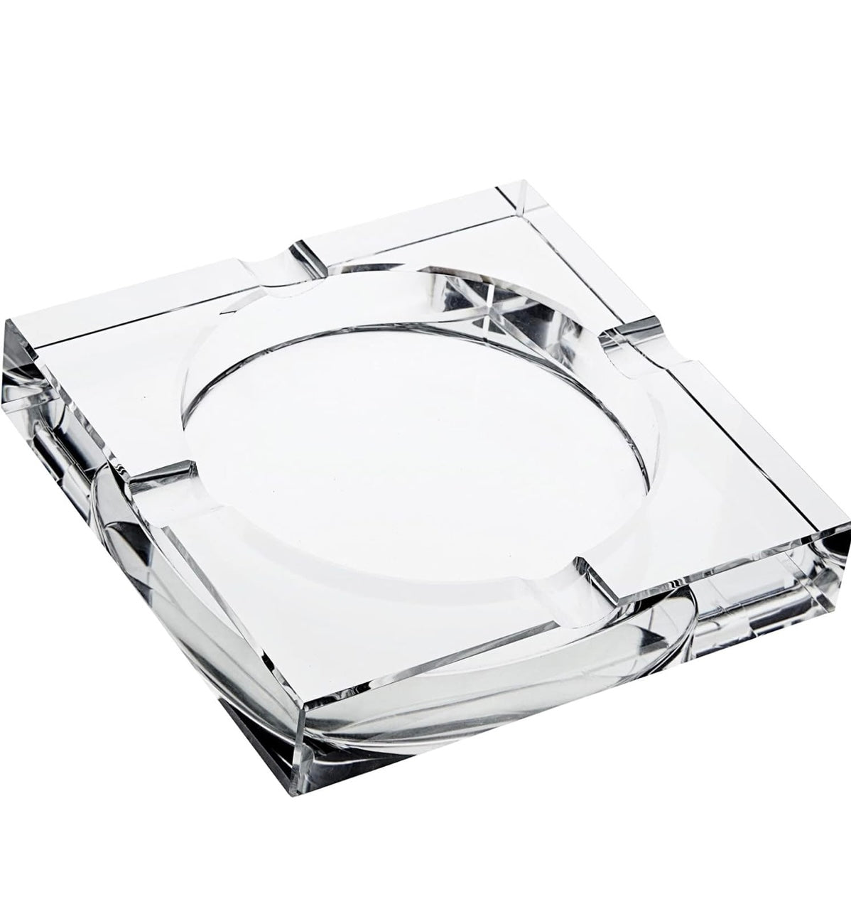 Crystal Glass Candle Holder — Elegant Square Design