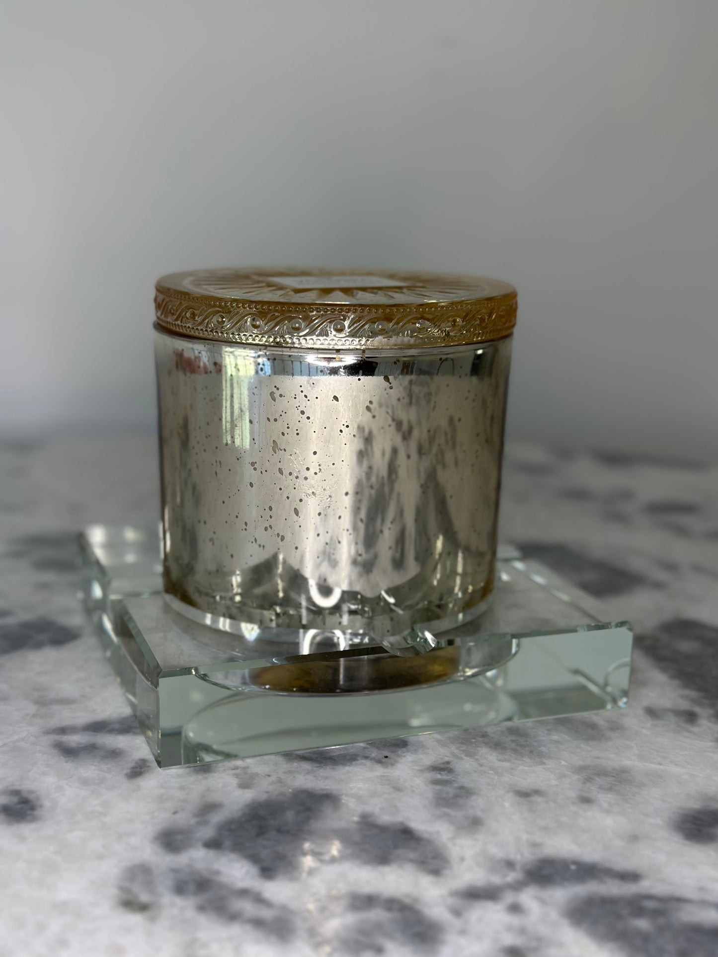 Crystal Glass Candle Holder — Elegant Square Design
