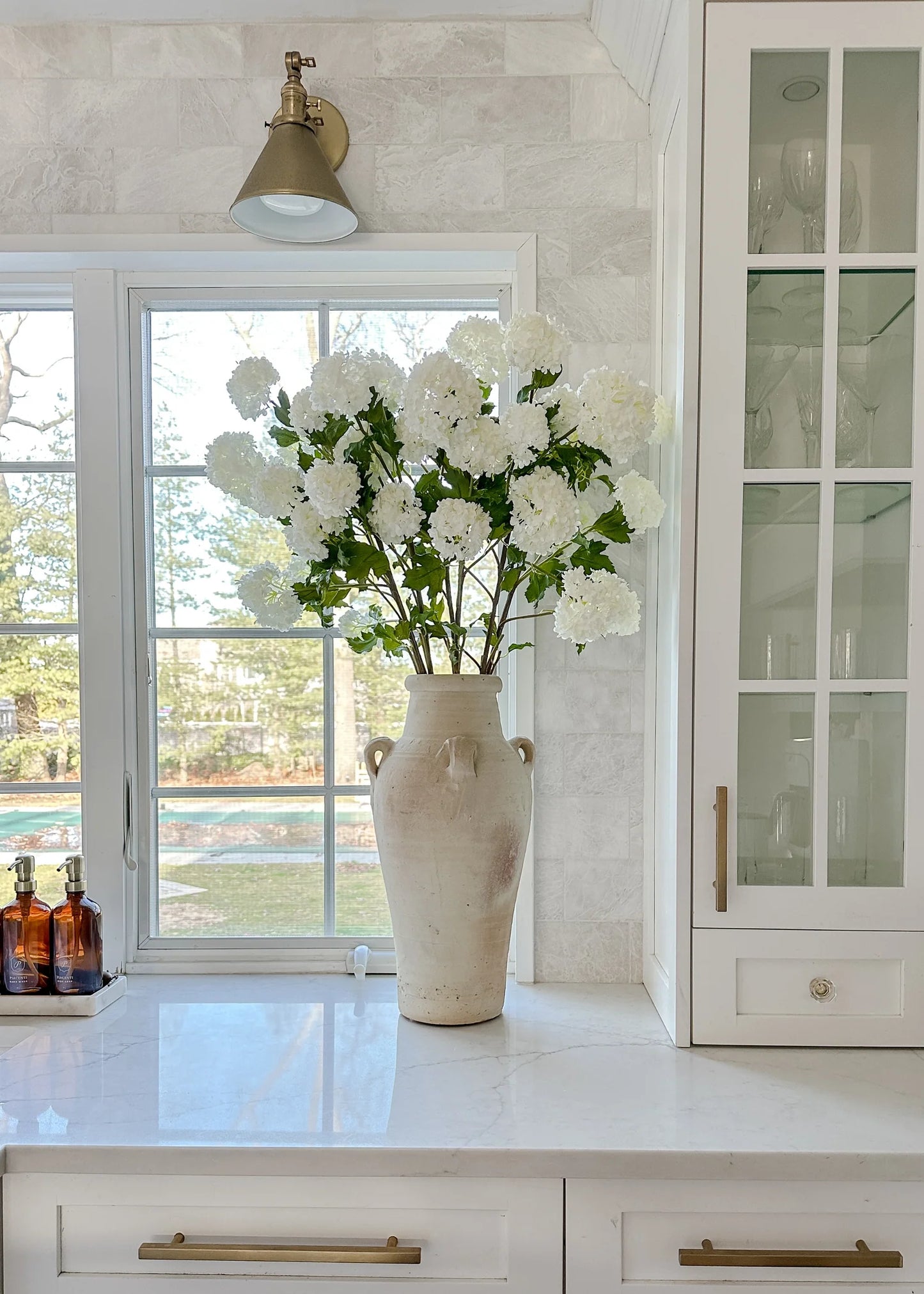 Artificial White Hydrangea - 43.5" Set of 3