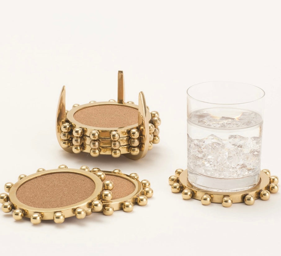 Starburst Crown Coasters-Brass