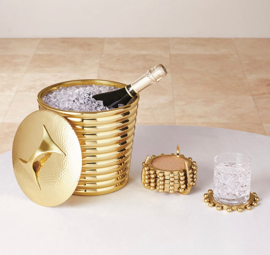 Starburst Crown Coasters-Brass
