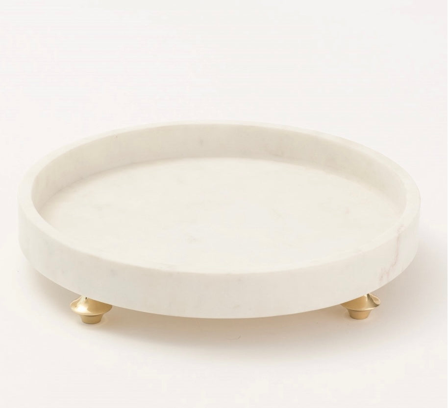 The Quintessential Tray in White Marble