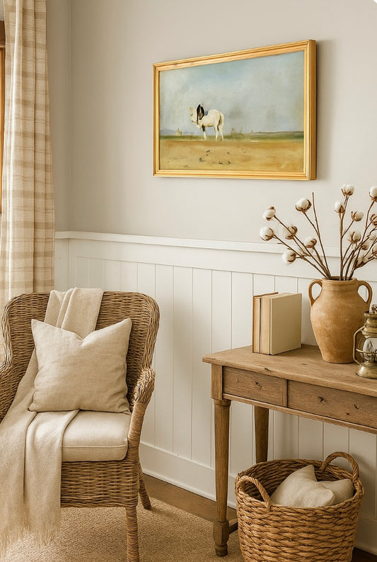 A Plow Horse Framed Wall Art – Rustic Farmhouse Décor Print