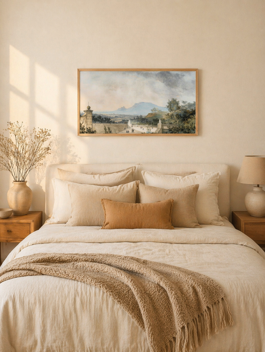 French Panoramic Landscape Wall Art | Elegant Countryside Canvas | Statement Piece for Long Walls