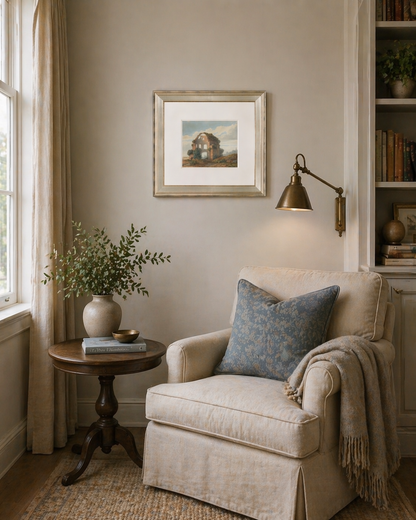 French House II Wall Art – Neutral French Architectural Print | Vintage European Landscape Decor