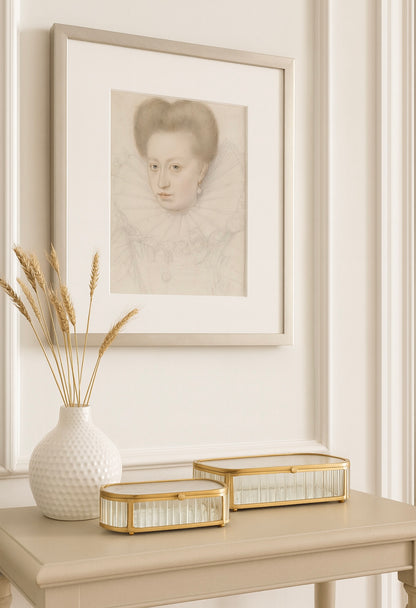 A Noble Woman — Fine Art Print & Stainless Silver Frame| European-Inspired Luxury Wall Decor