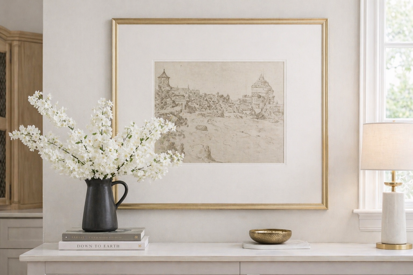 French Castle I Wall Art Print | Large Framed European Architecture | French Country Wall Decor | Neutral Vintage Landscape | Heirloom Style Art