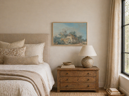 French Country Landscape Wall Art Romantic Countryside Print | Quiet Luxury Wall Decor | Timeless European Elegance