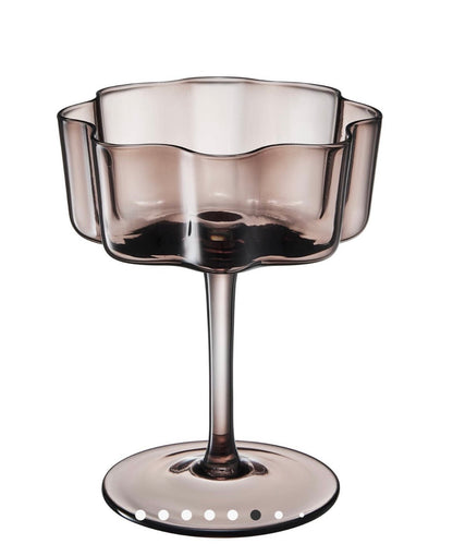 Scalloped Flower Cocktail Glasses| Set of 6 Pastel Colors