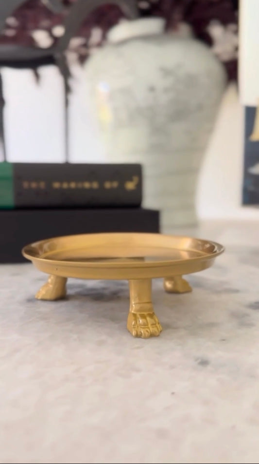 Antique Clawfoot Pedestal Dish — Elegant Catchall for Jewelry, Candles & Trinkets