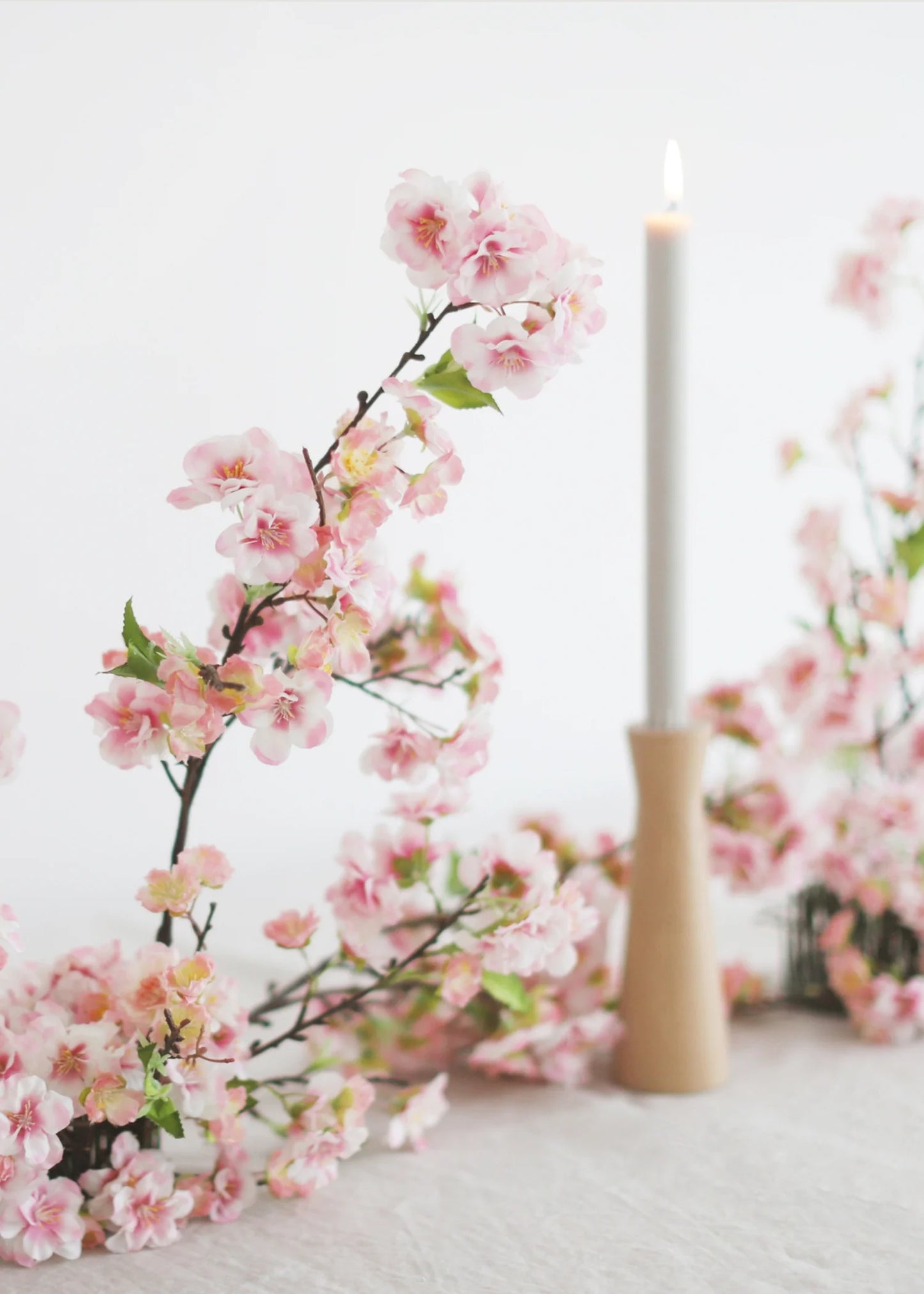 Pink Fake Cherry Blossom Branch Pick - 18" Set of 3