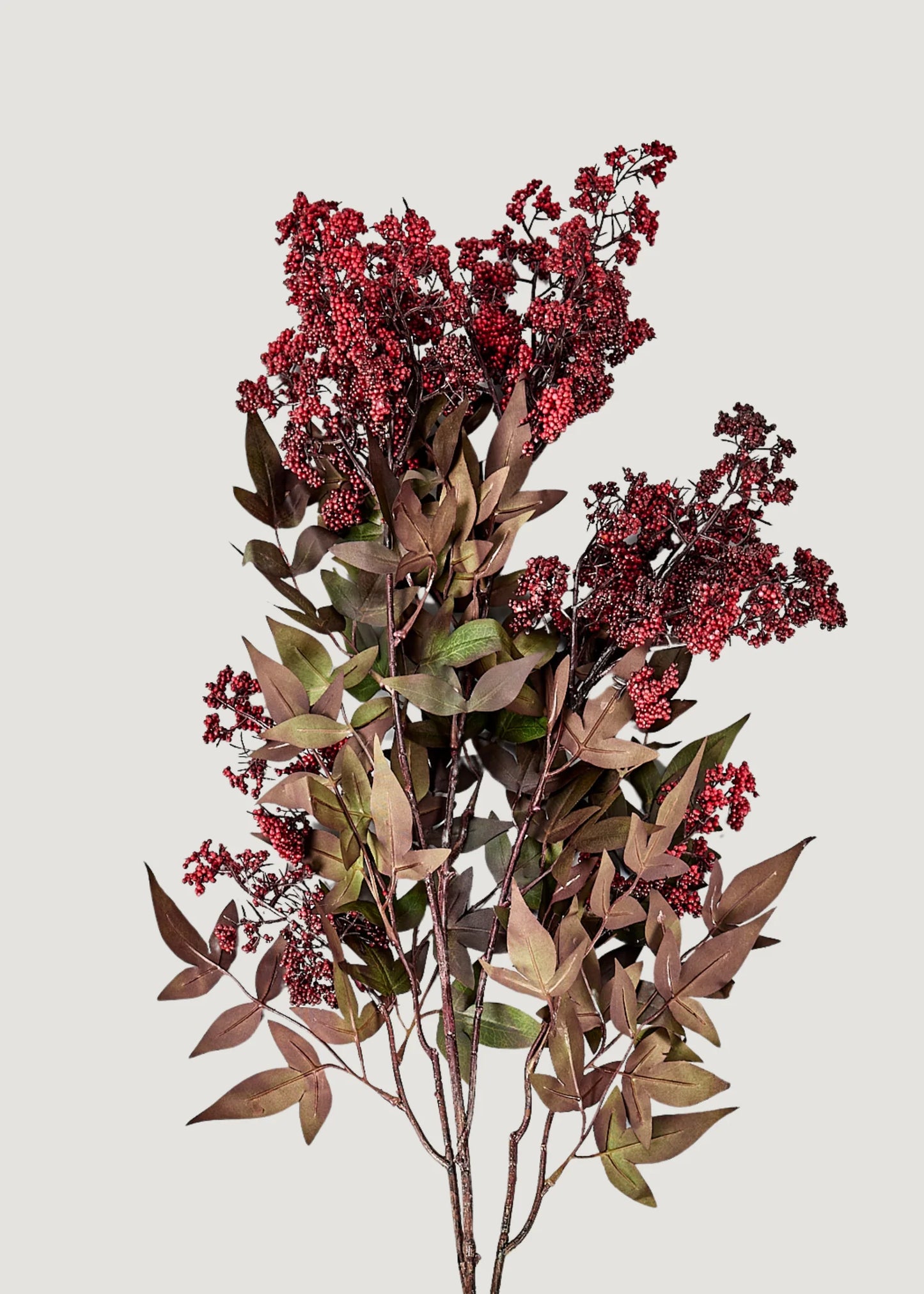 Artificial Red Nandina Branch with Berries- 45" Set of 3