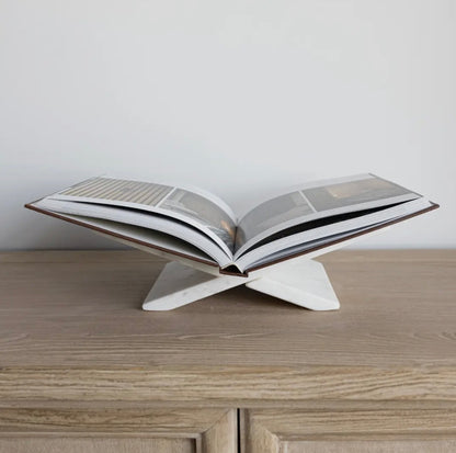 Premium Marble Book Stand | Elegant Marble Cookbook & Coffee Table Display Stand