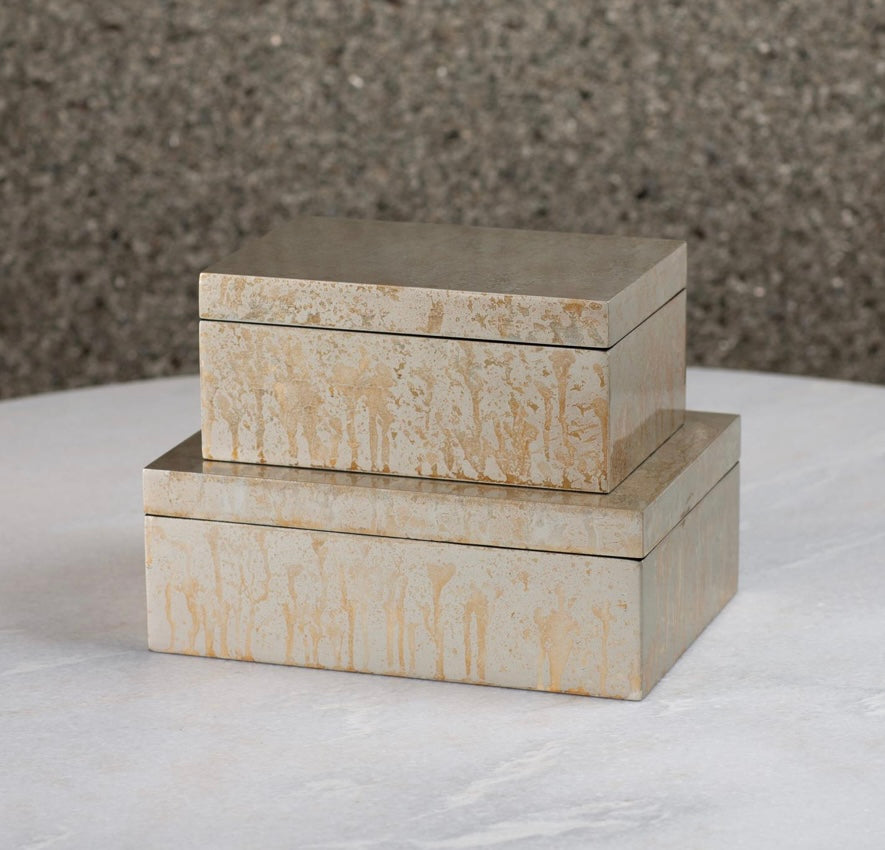 Champagne Silver Leaf Boxes