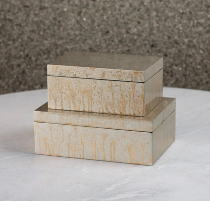 Champagne Silver Leaf Boxes