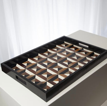 Triangle Marquetry Tray-Large