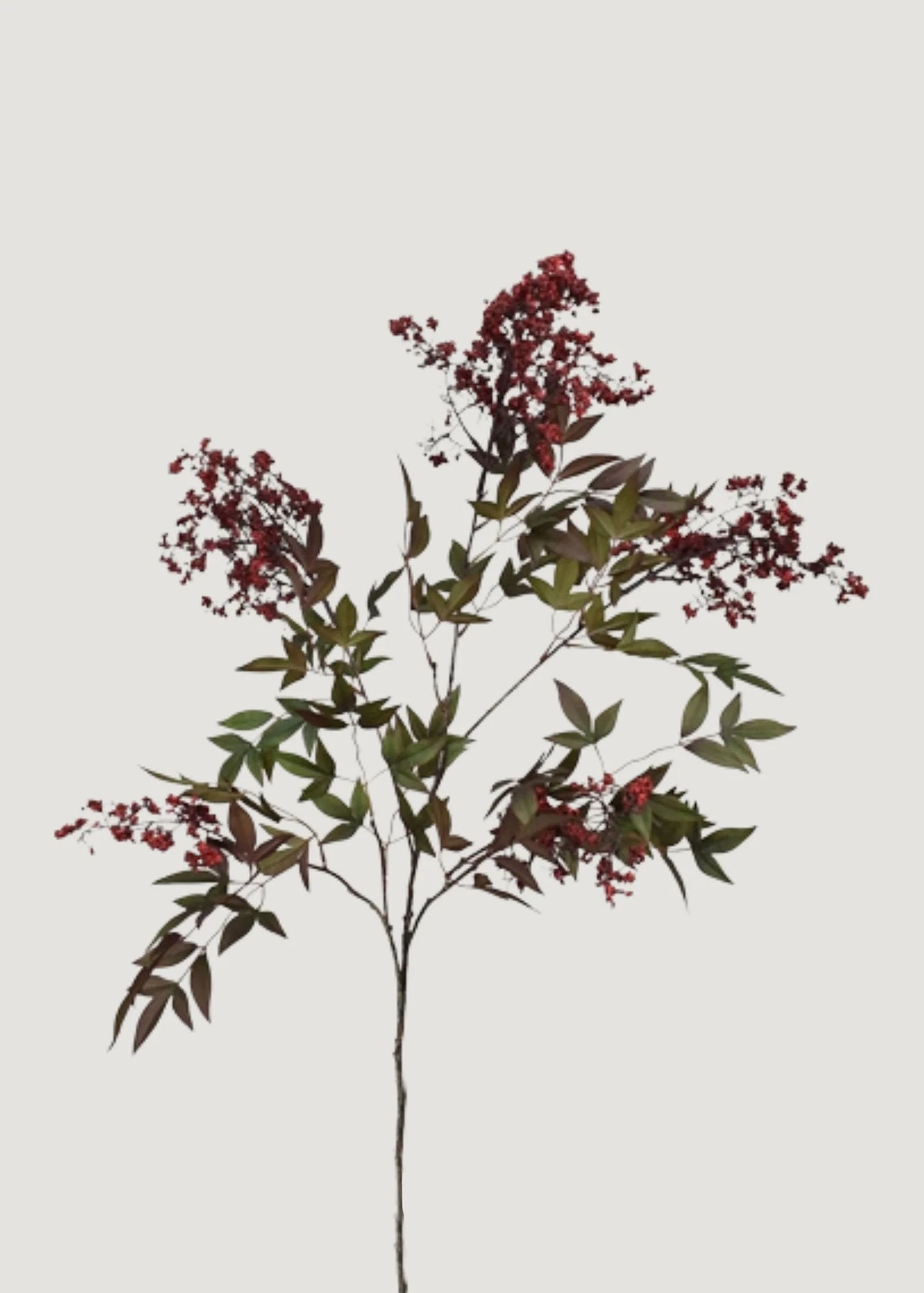 Artificial Red Nandina Branch with Berries- 45" Set of 3