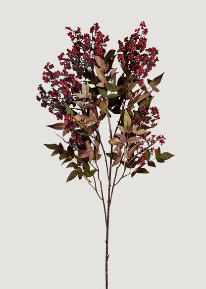 Artificial Red Nandina Branch with Berries- 45" Set of 3