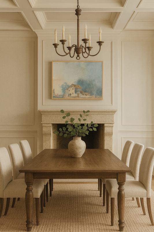 French Farm Landscape Canvas Wall Art – Rustic French Country Farmhouse Decor