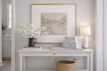 French Castle I Wall Art Print | Large Framed European Architecture | French Country Wall Decor | Neutral Vintage Landscape | Heirloom Style Art