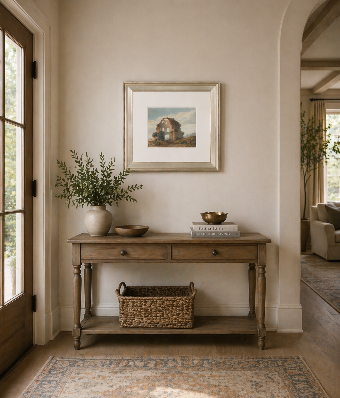 French House II Wall Art – Neutral French Architectural Print | Vintage European Landscape Decor