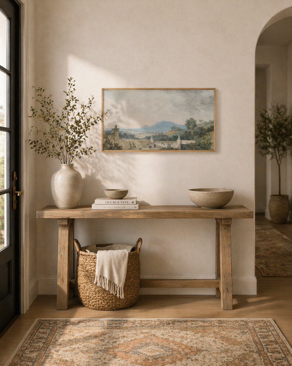 French Panoramic Landscape Wall Art | Elegant Countryside Canvas | Statement Piece for Long Walls