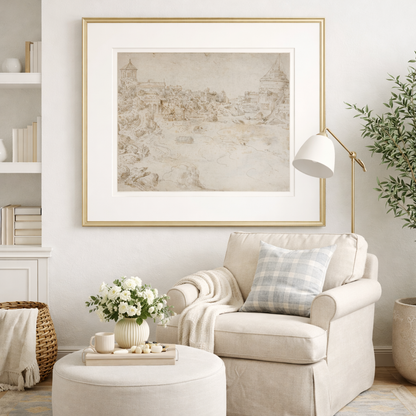 French Castle III Wall Art Print | Large Framed European Architecture | French Country Wall Decor | Neutral Vintage Landscape | Heirloom Style Art