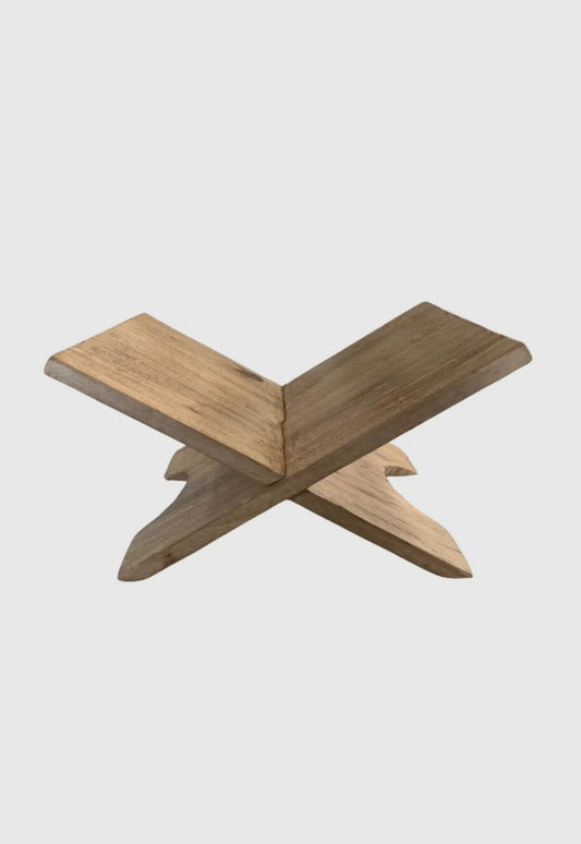 Reclaimed Elm Wood Book Stand | Rustic Coffee-Table & Cookbook Display Stand