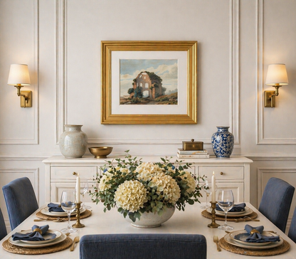French House I Wall Art – Neutral French Architectural Print | Vintage European Landscape Decor
