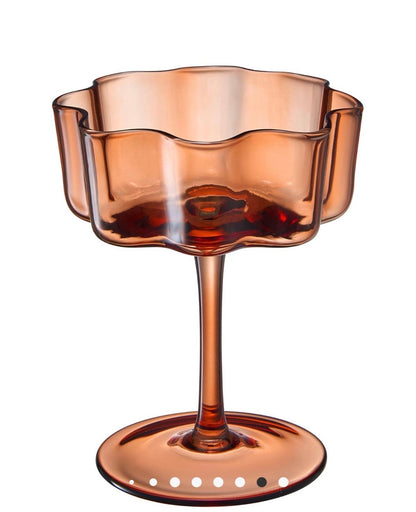 Scalloped Flower Cocktail Glasses| Set of 6 Pastel Colors