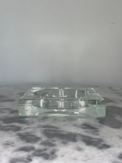 Crystal Glass Candle Holder — Elegant Square Design