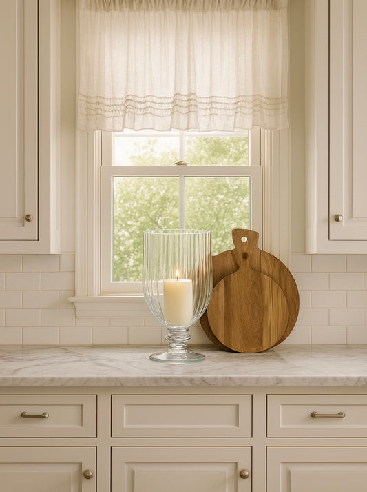 Glamour Hurricane Vase — Statement Glass Candle & Floral Hurricane