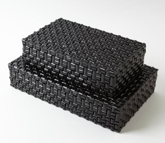 Horn Boxes In Woven Black
